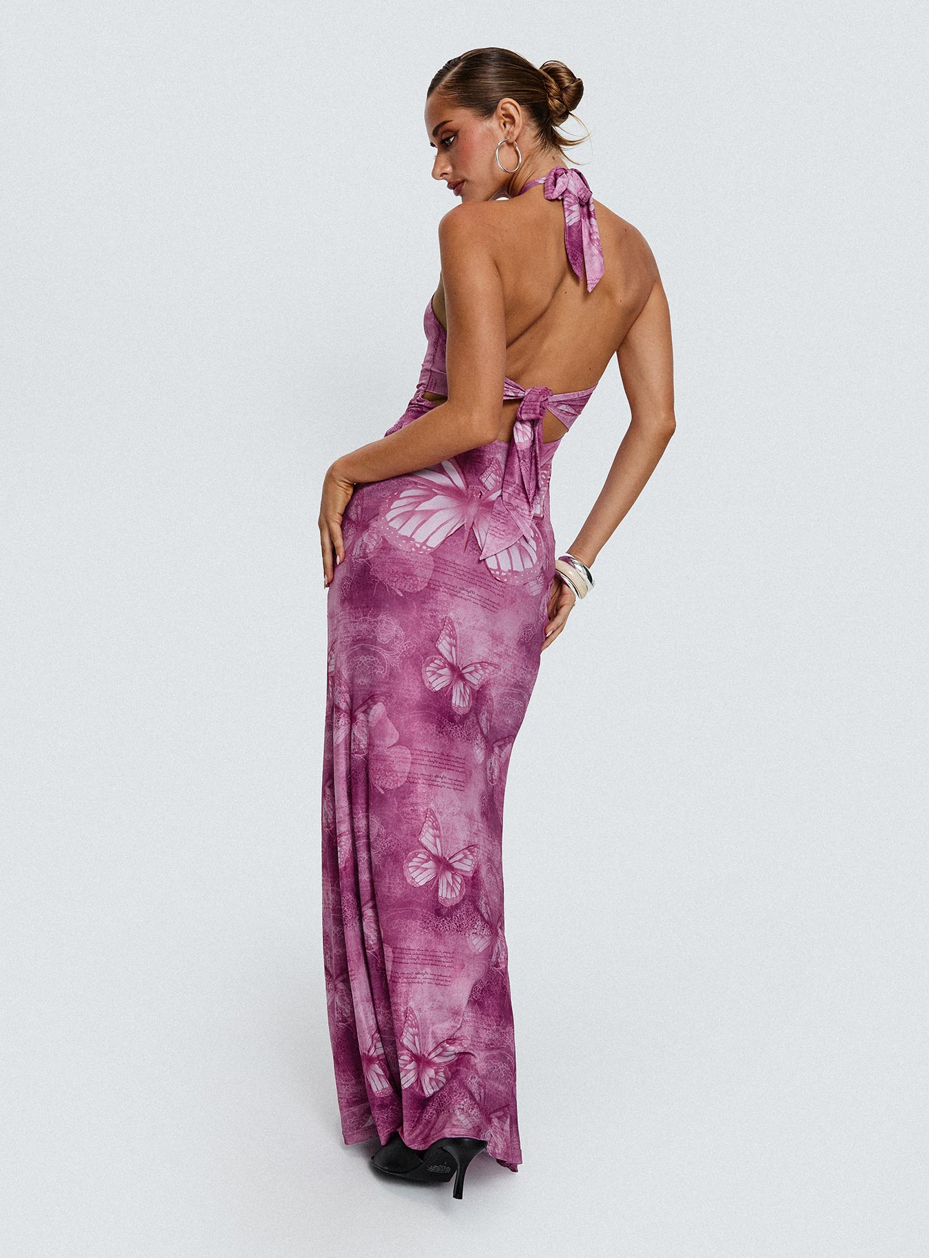 Nathaleia Halter Maxi Dress Purple - Image 8