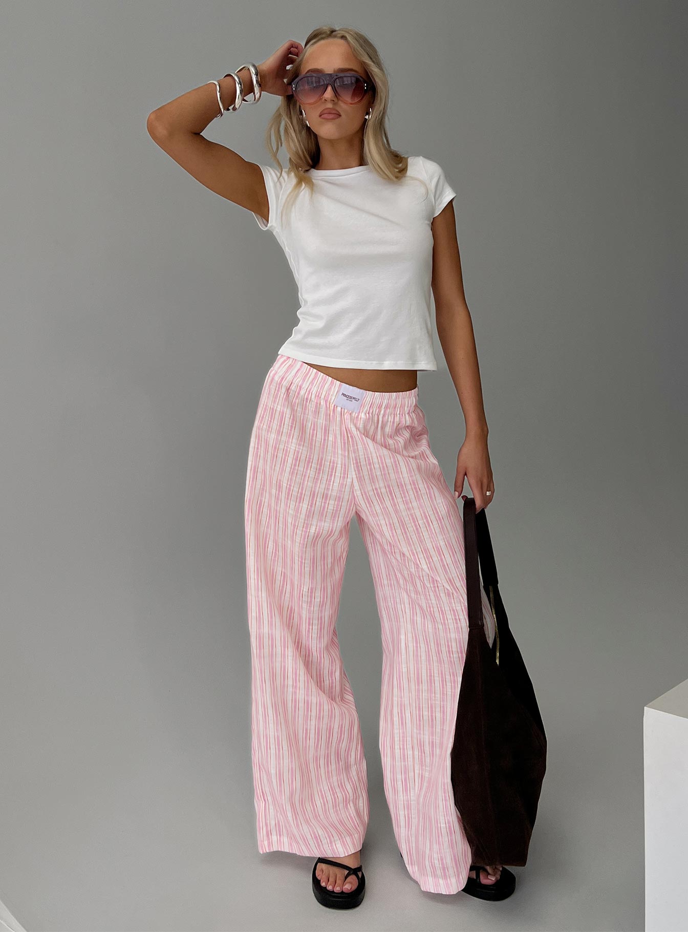 Beach House Pants Pink Stripe - Image 8
