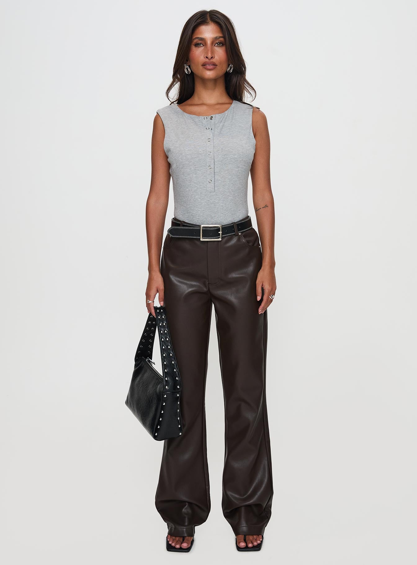 Good Impression Button Up Bodysuit Grey - Image 7