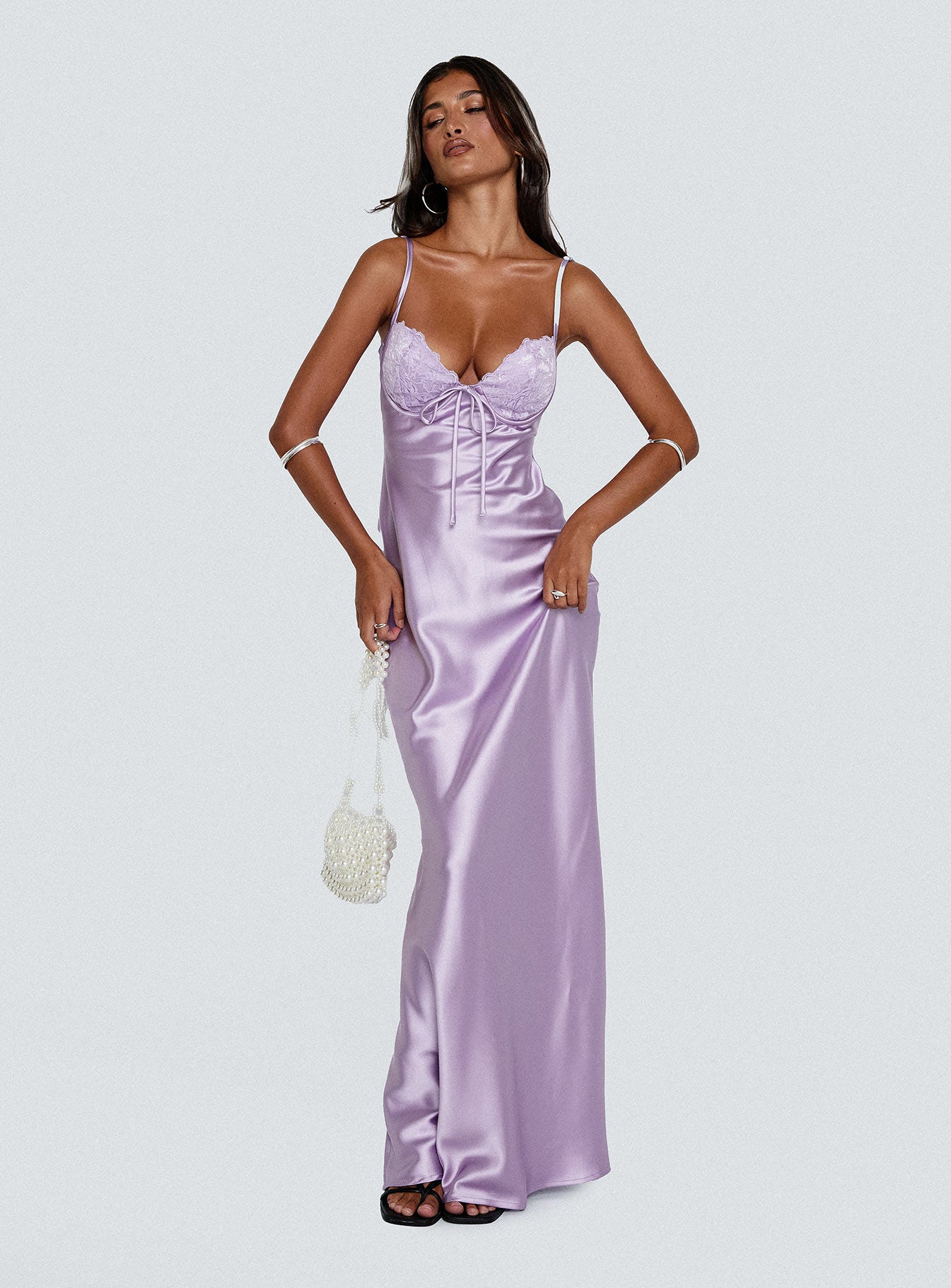 Fadyen Bias Cut Maxi Dress Lilac - Image 8