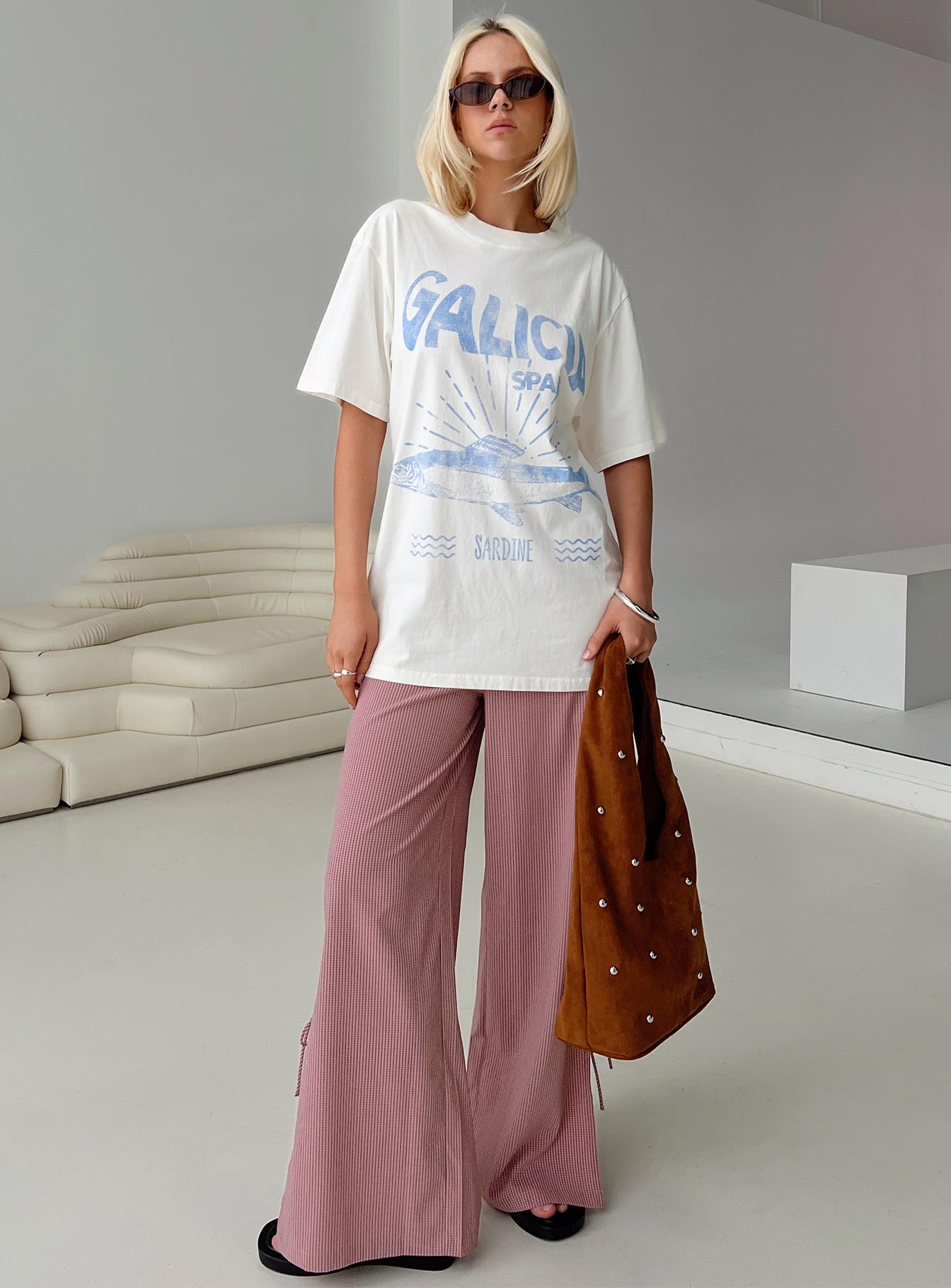 Jinxie Tie Side Pants Pink Gingham - Image 8