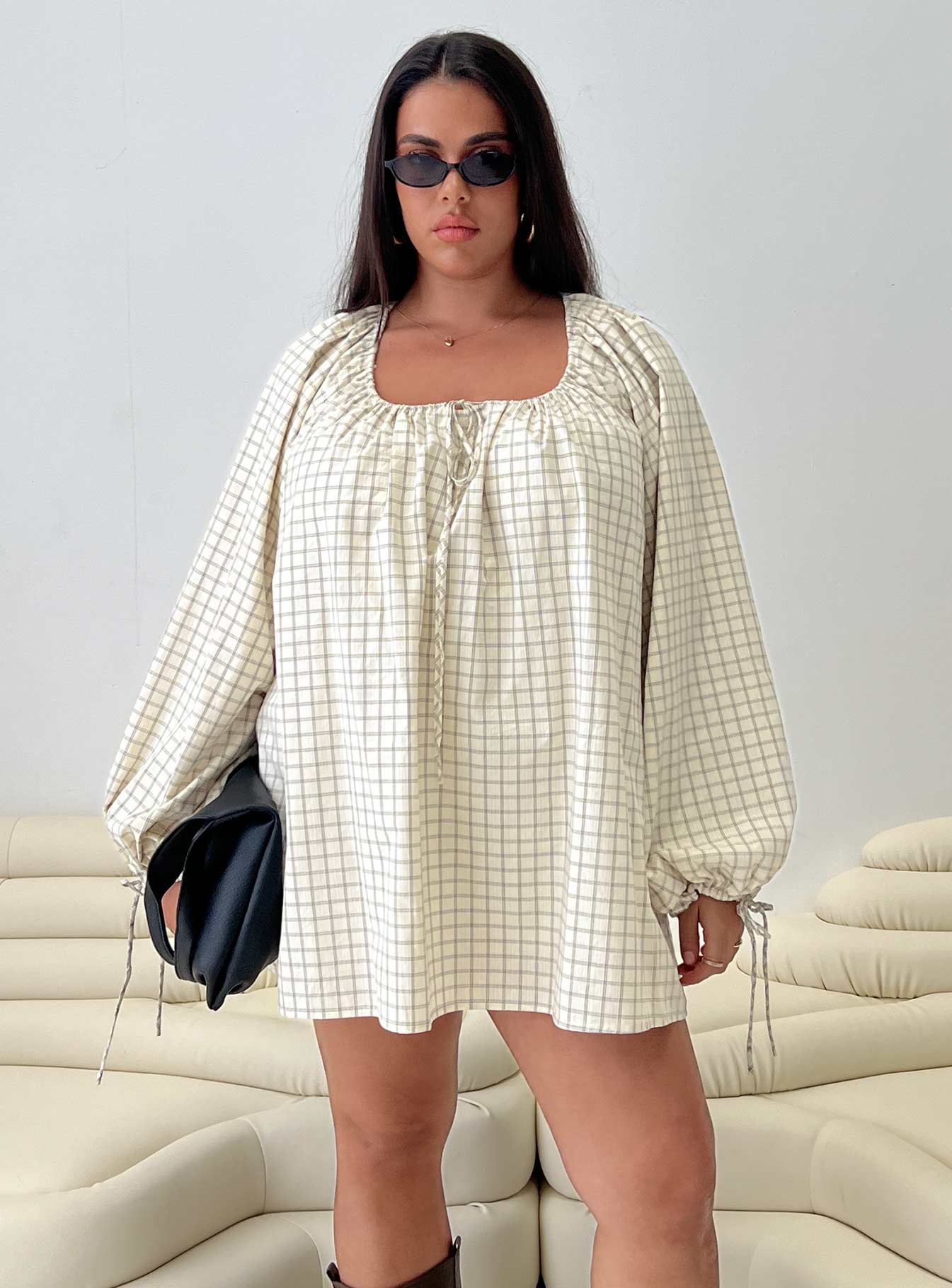 Preacher Playsuit White Check Curve - Image 8