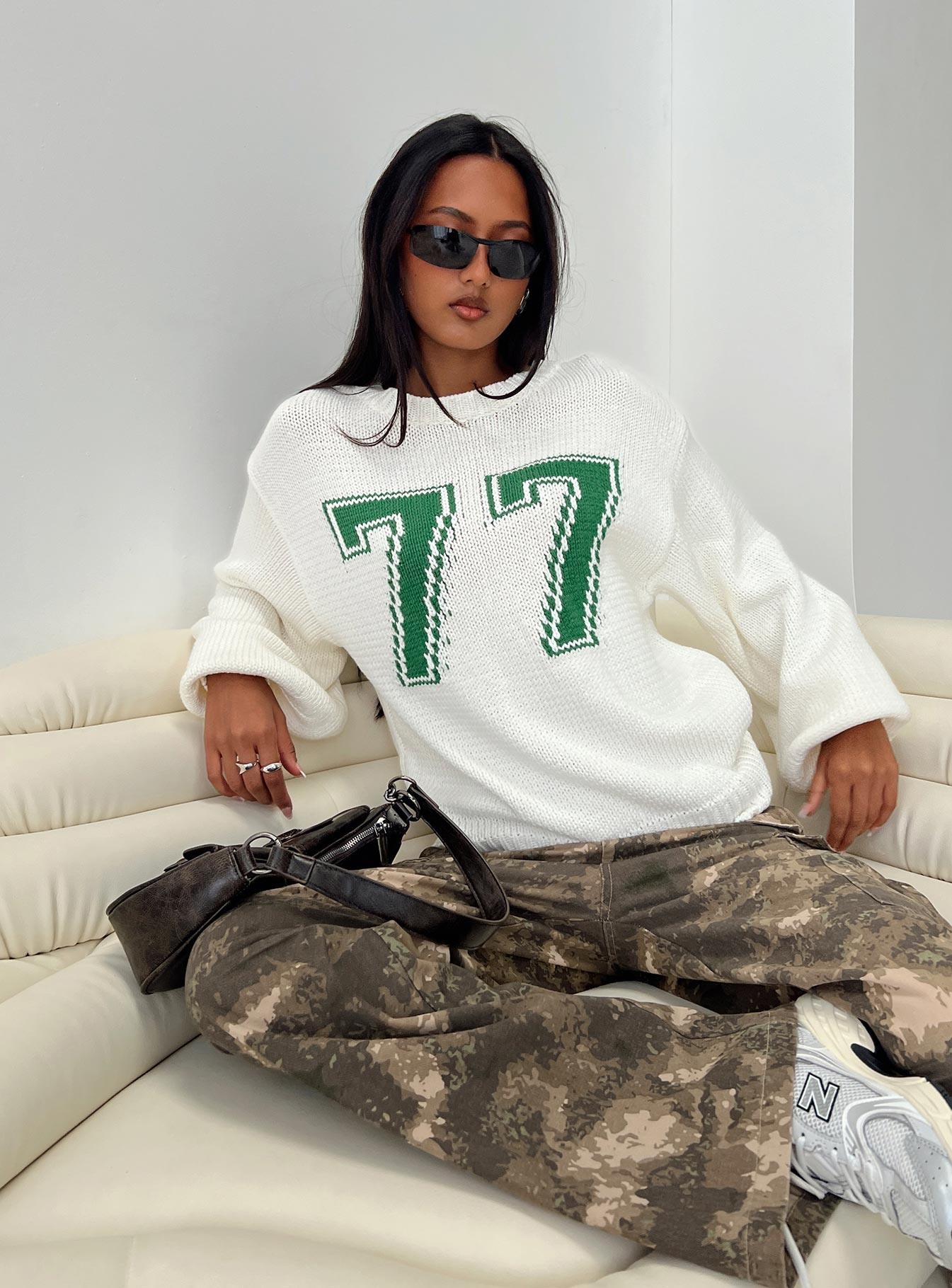 Summer 77 Knit Sweater White / Green - Image 8