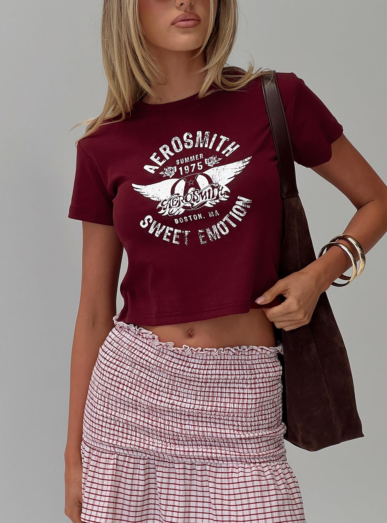 Aerosmith Vintage Graphic Top Burgundy - Image 8
