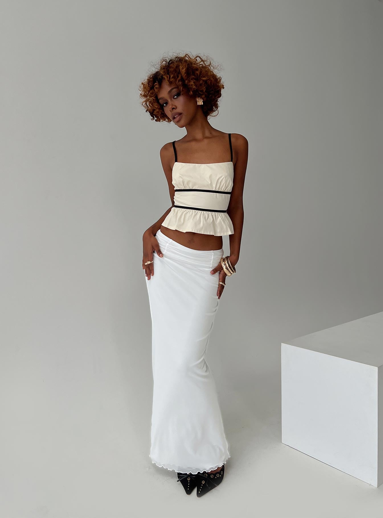 Meredith Maxi Skirt White - Image 8