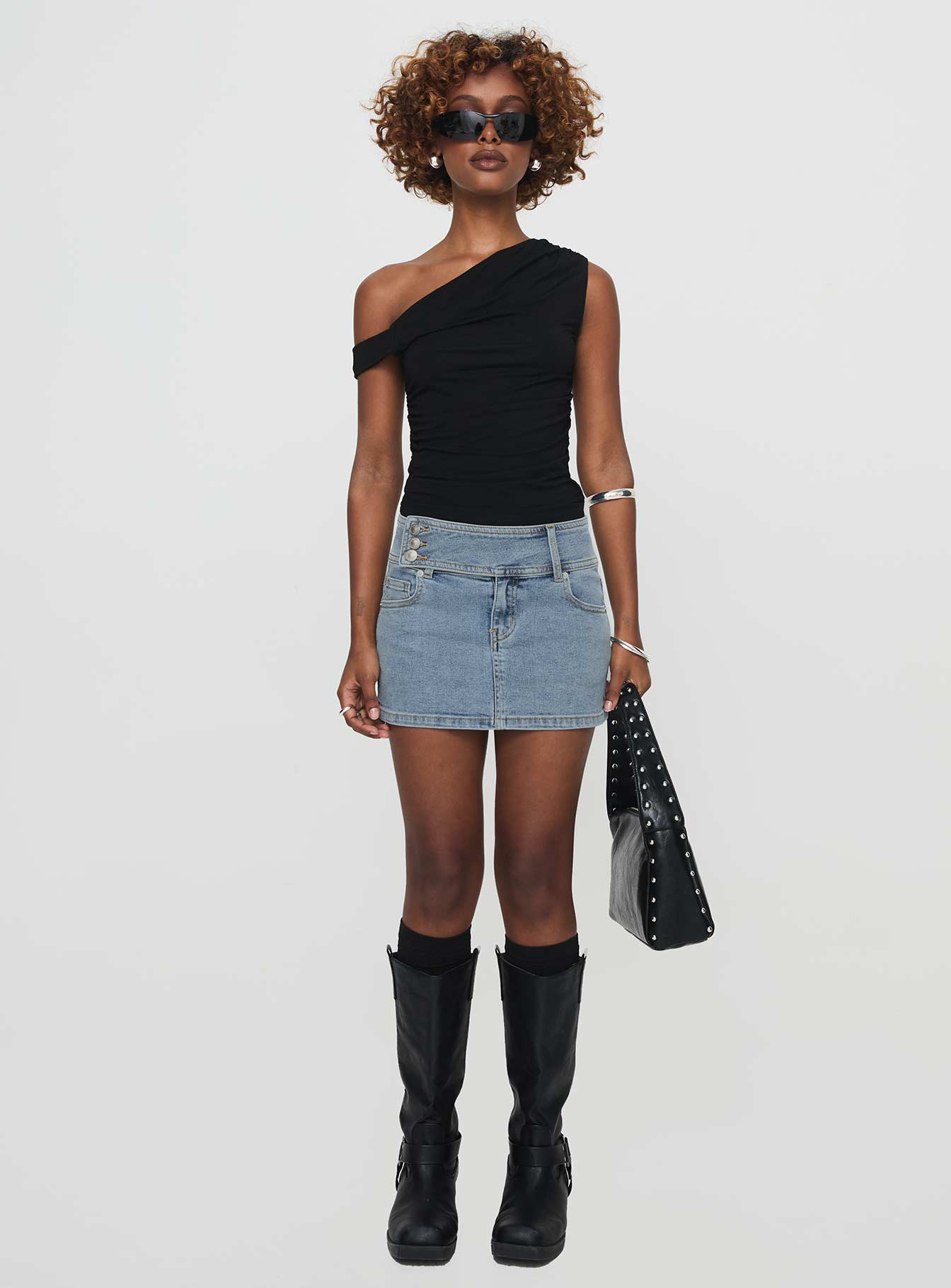 Brinkman Mini Skirt Light Wash Denim - Image 8