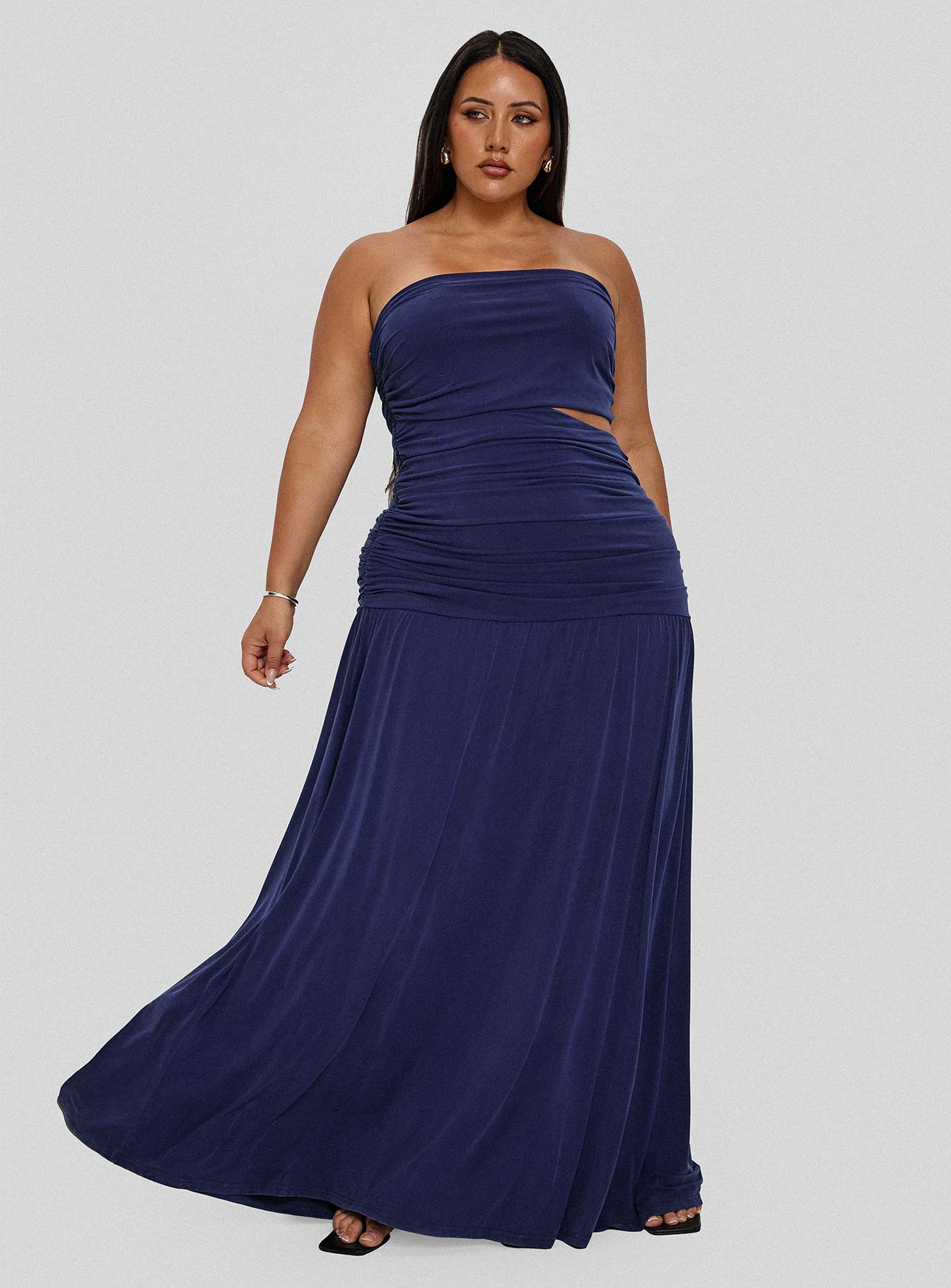 Grandeur Strapless Maxi Dress Navy Curve - Image 8