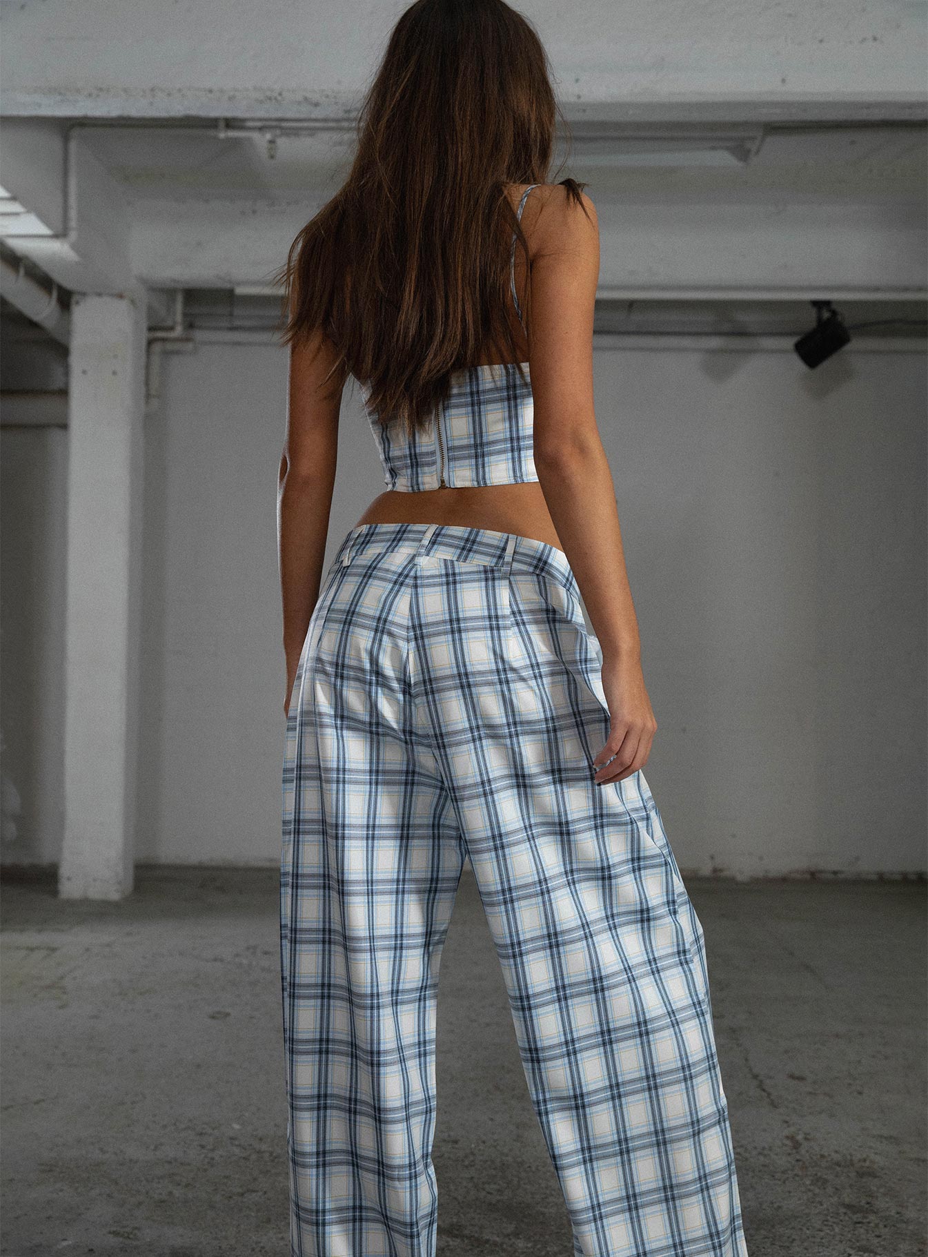 JGR & STN Cami Plaid Trouser Blue Check - Image 7