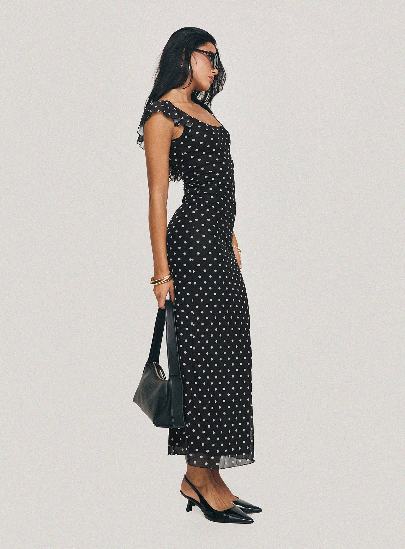 Sandberg Maxi Dress Black Polka Dot - Image 10