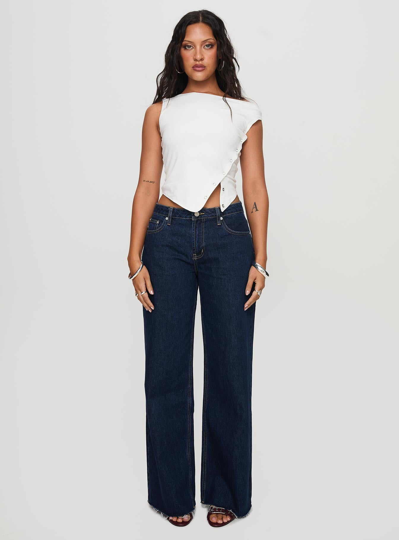 Darla Low Rise Straight Leg Jean Dark Blue Wash - Image 7