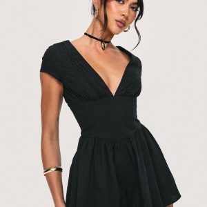 Marcelle Romper Black