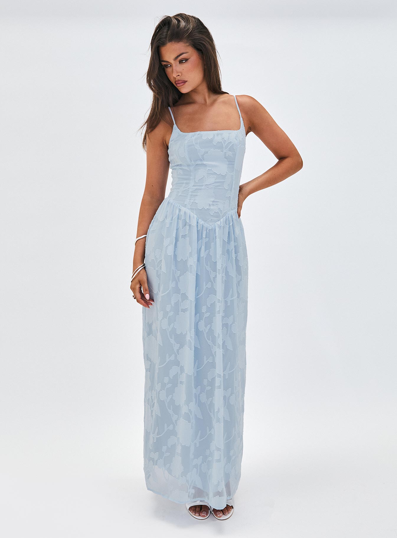 Angeleina Maxi Dress Blue Floral - Image 9