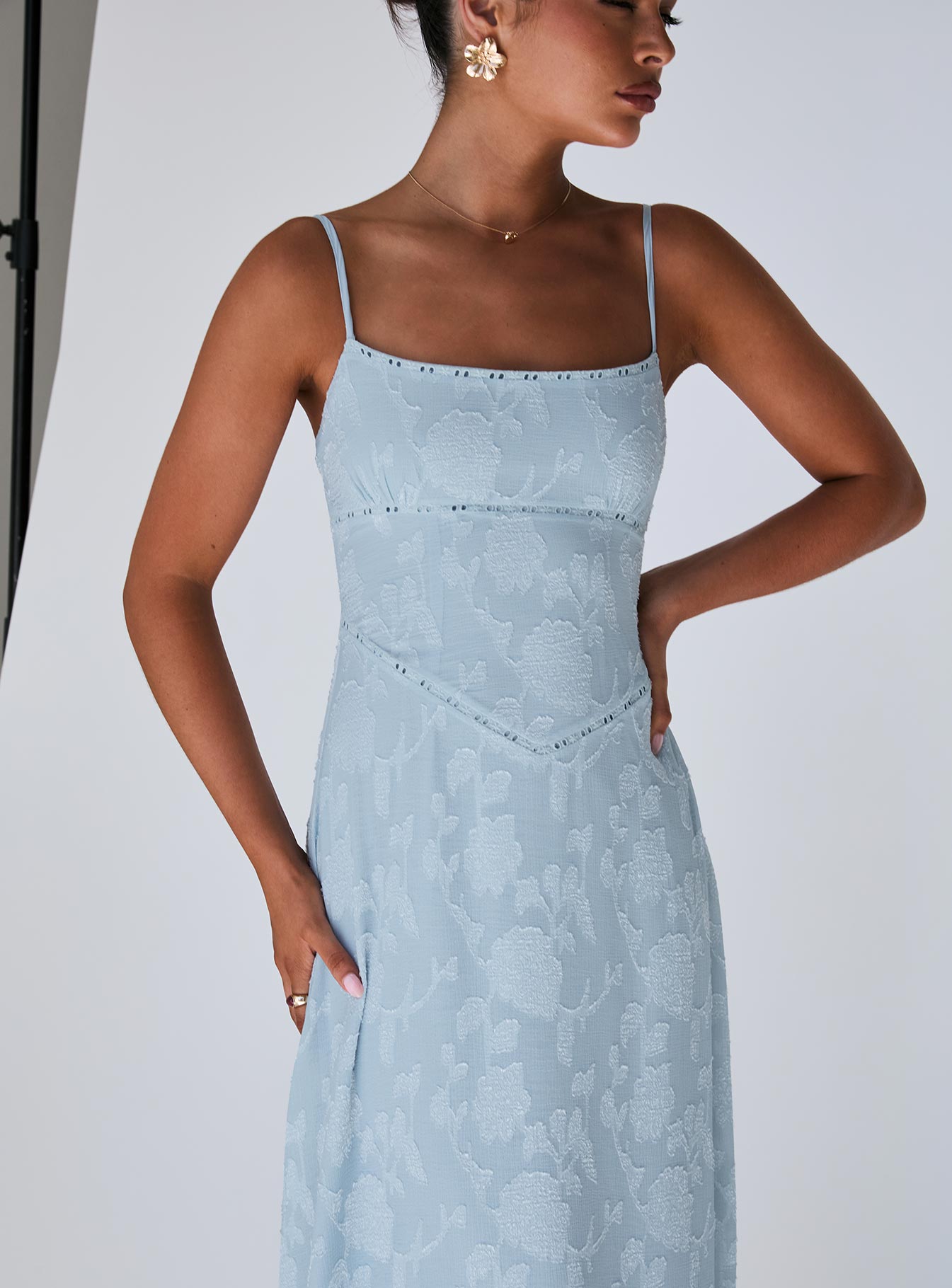 South Of France Maxi Dress Blue Petite - Image 9