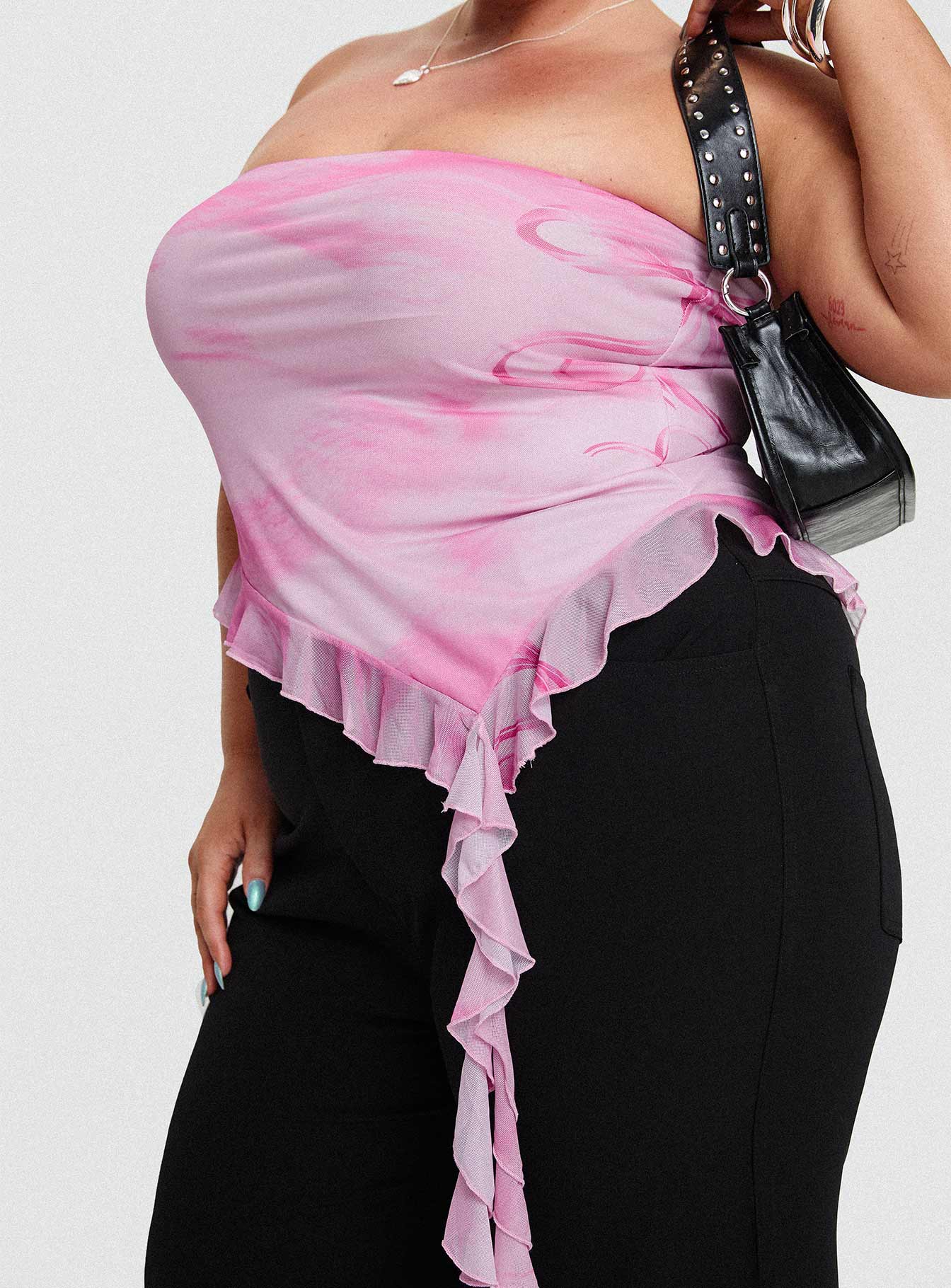 Travessa Asymmetric Tube Top Pink Curve - Image 9
