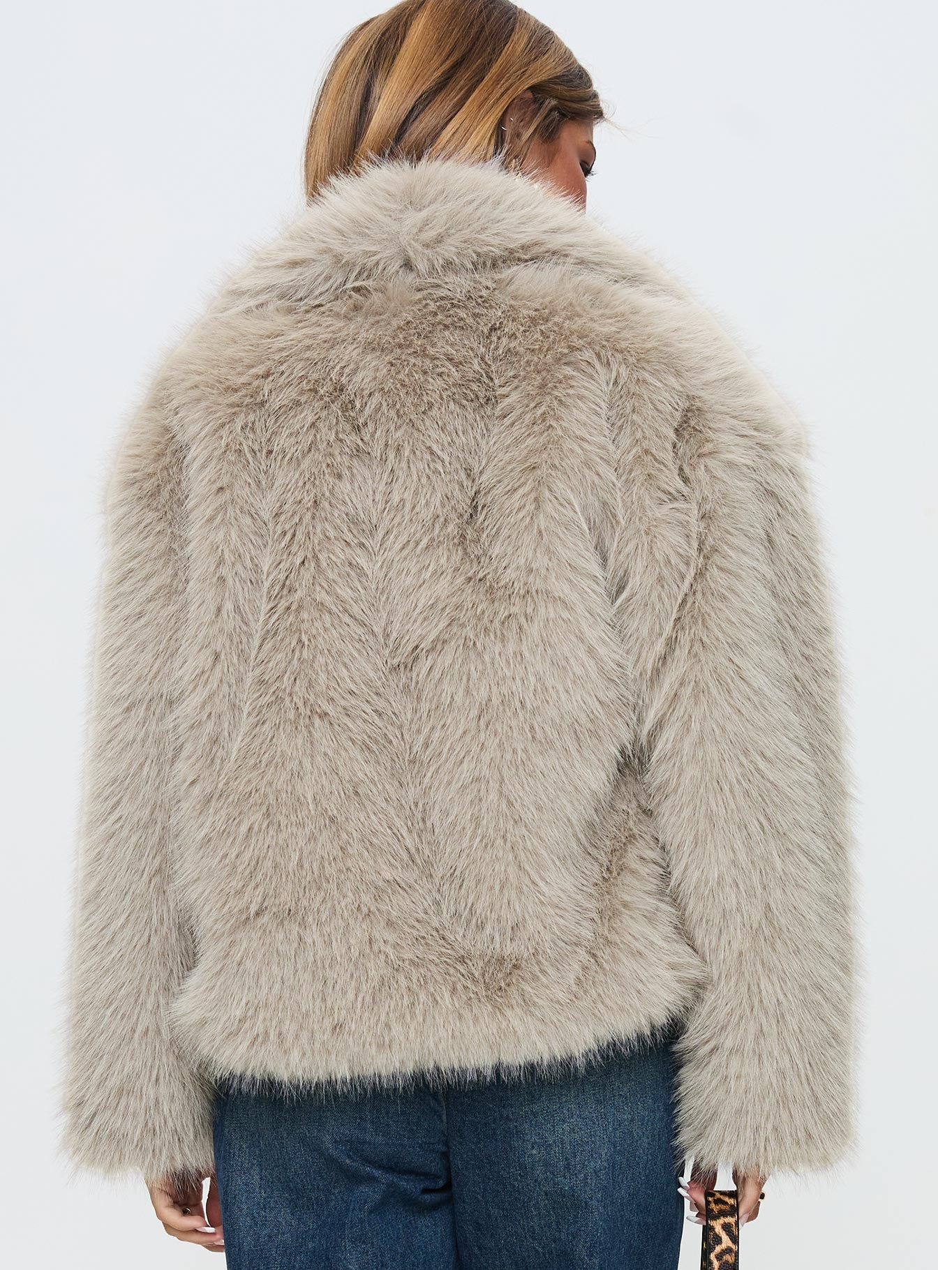 Wayland Faux Fur Jacket Grey - Image 9