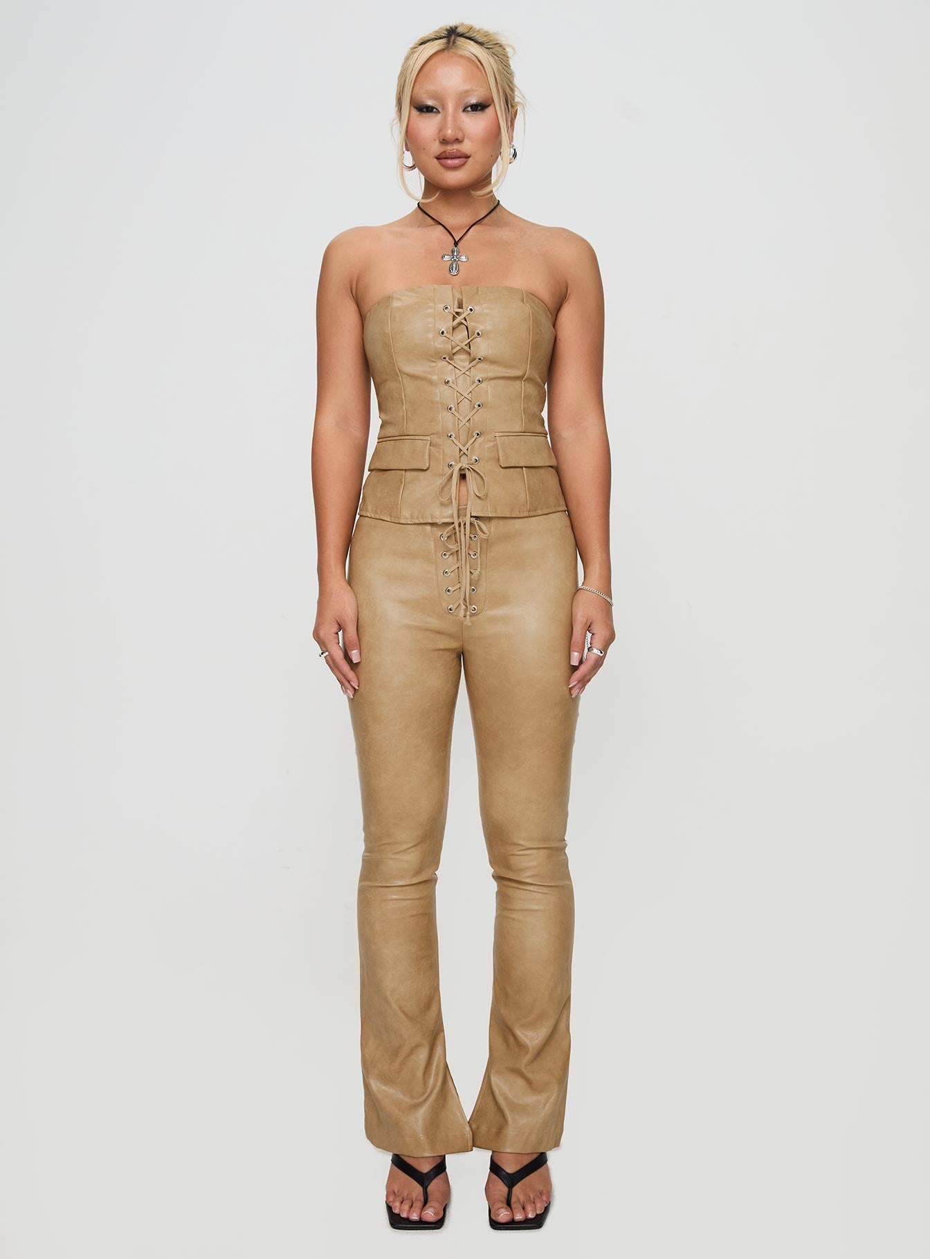 Roddie Lace Up Pants Brown - Image 8