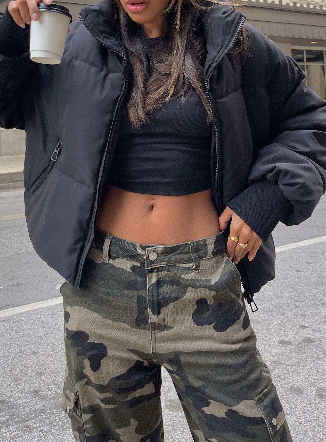 Abe Puffer Jacket Black - Image 7