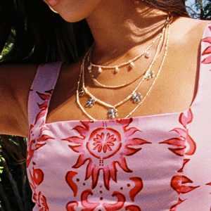 Agnolotti Flower Multi Necklace Gold