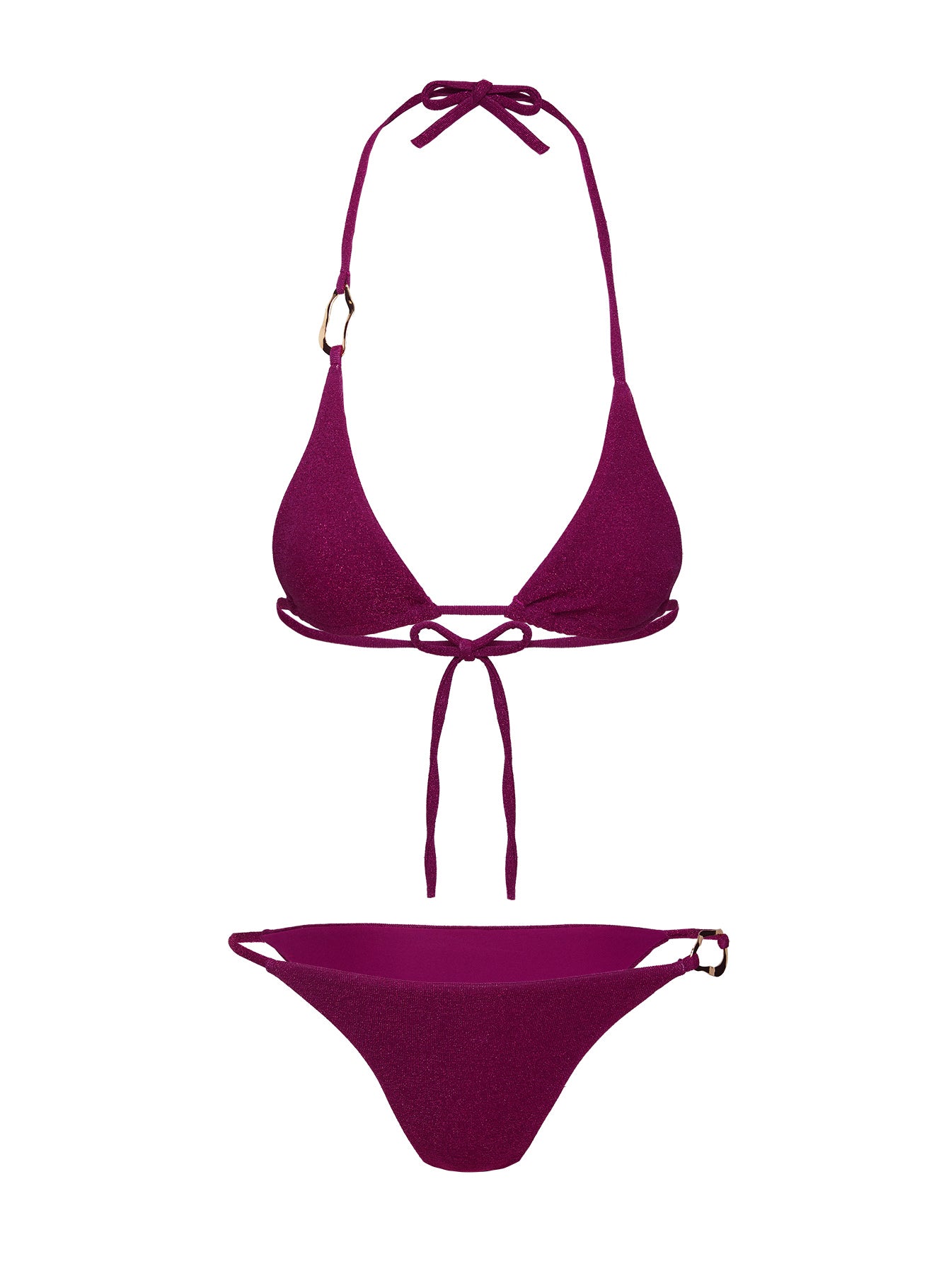 Aimi Glitter Tie Side Bikini Bottoms Purple - Image 5
