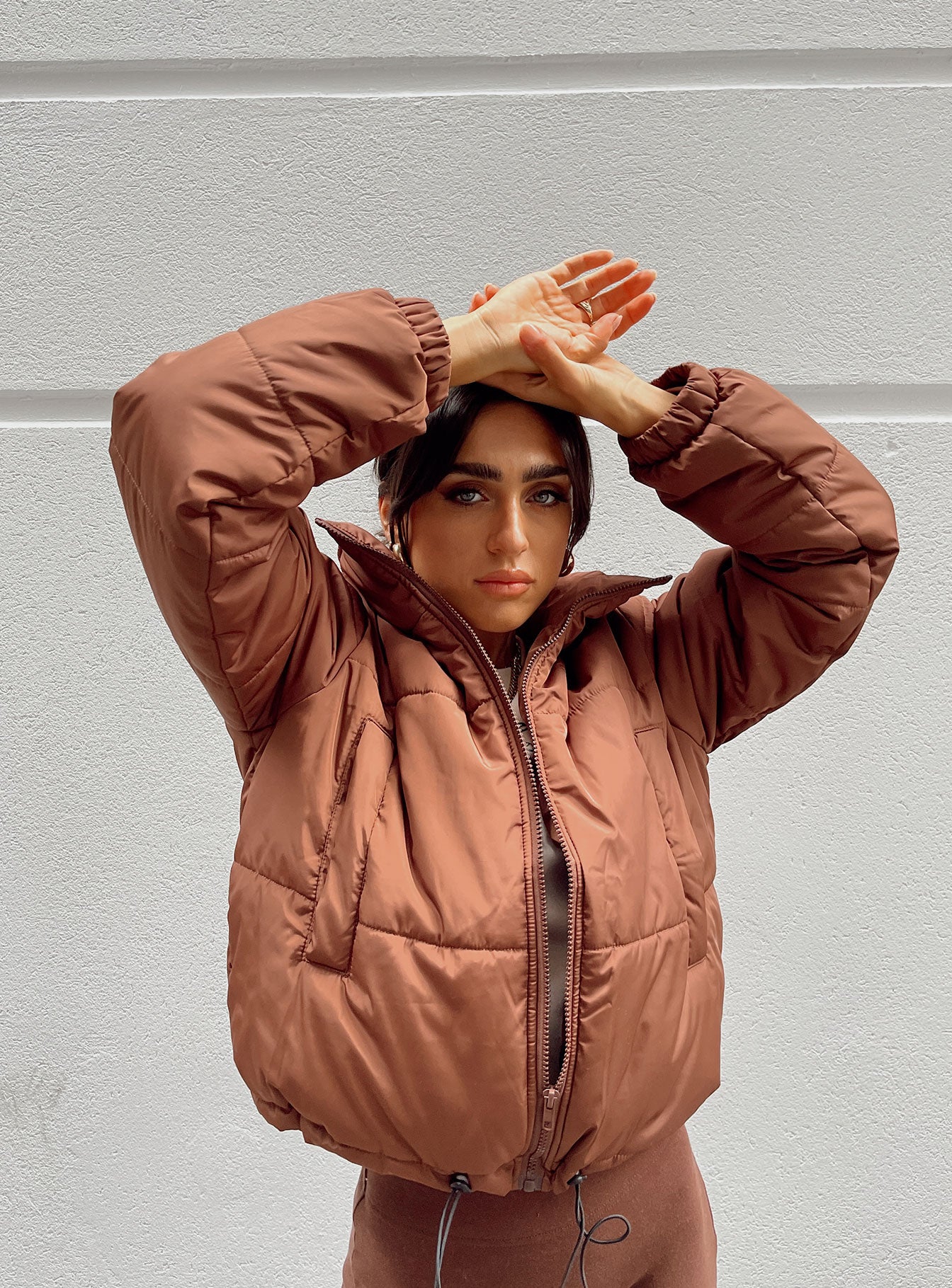 Alycia Puffer Jacket Brown - Image 7