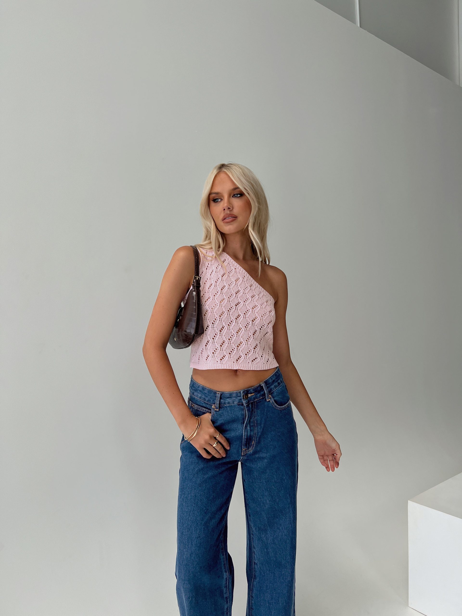 Anthinie One Shoulder Top Pink - Image 7