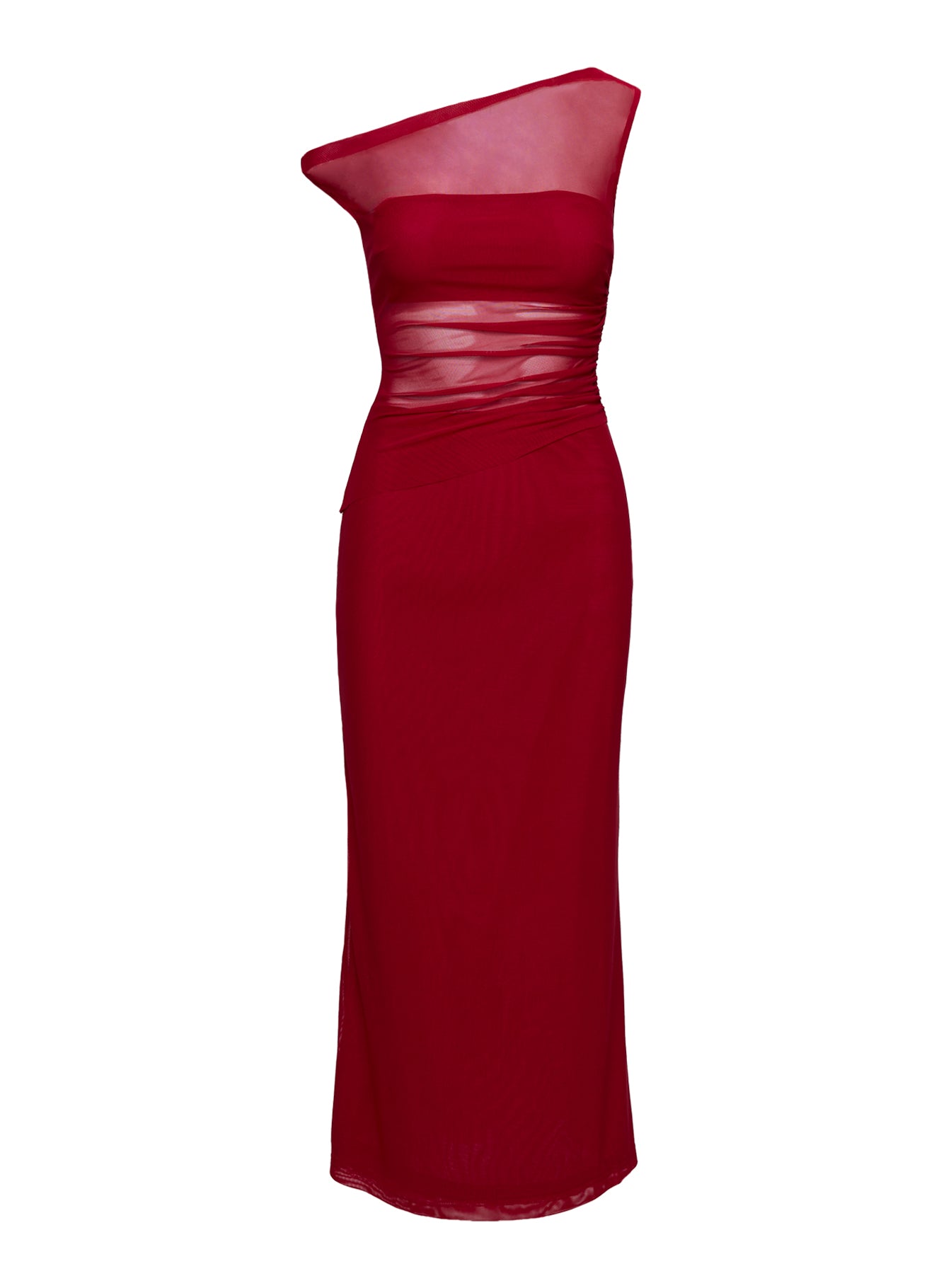 Aristocrat One Shoulder Mesh Set Red - Image 5