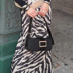 Addie Buckle Detail Shoulder Bag Black