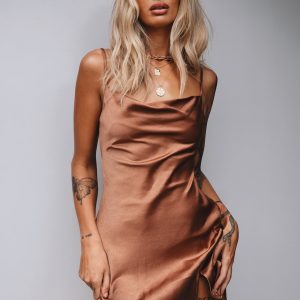 Alfie Mini Dress Brown