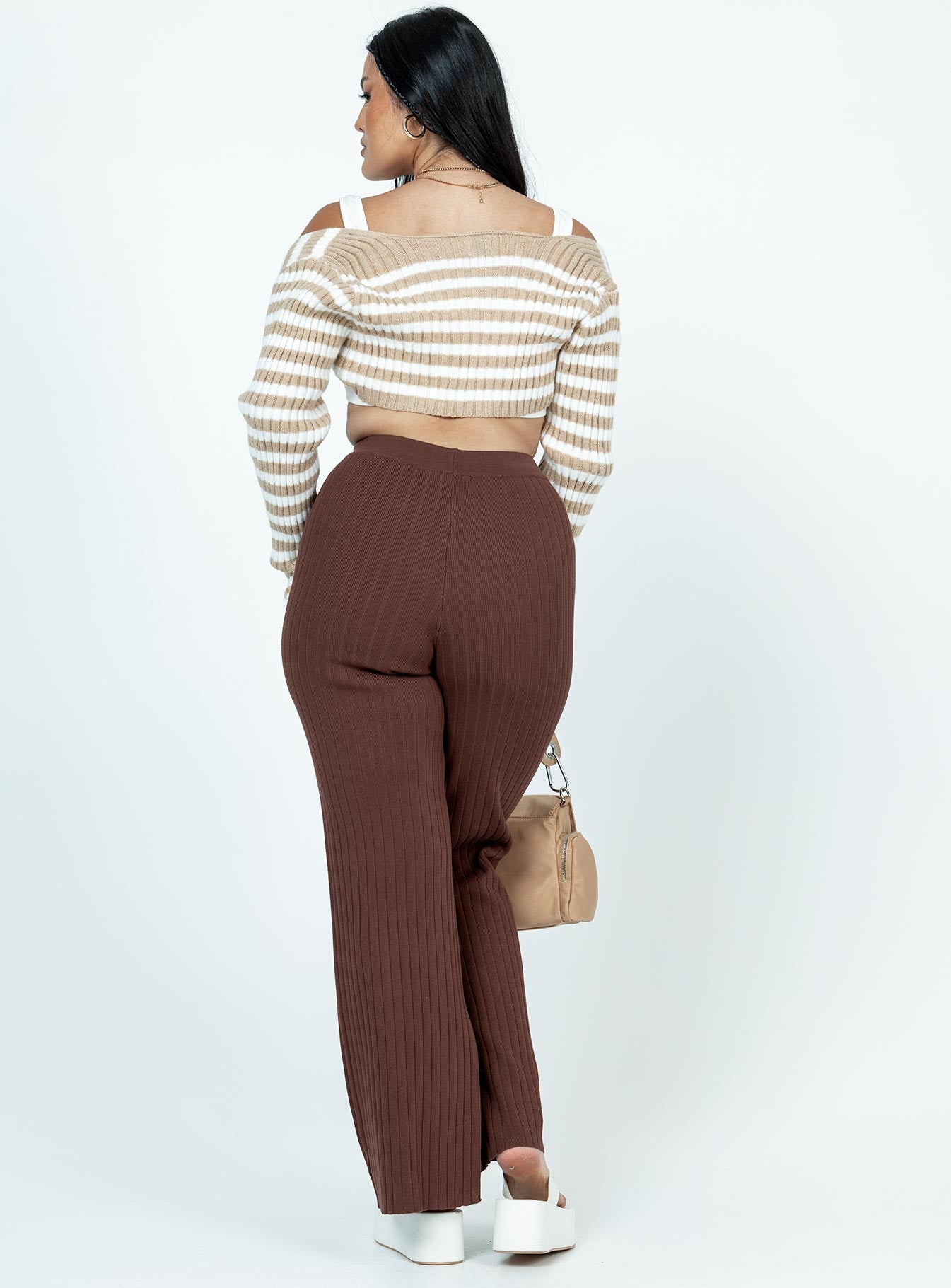 Allen Ribbed Pants Brown - Image 4