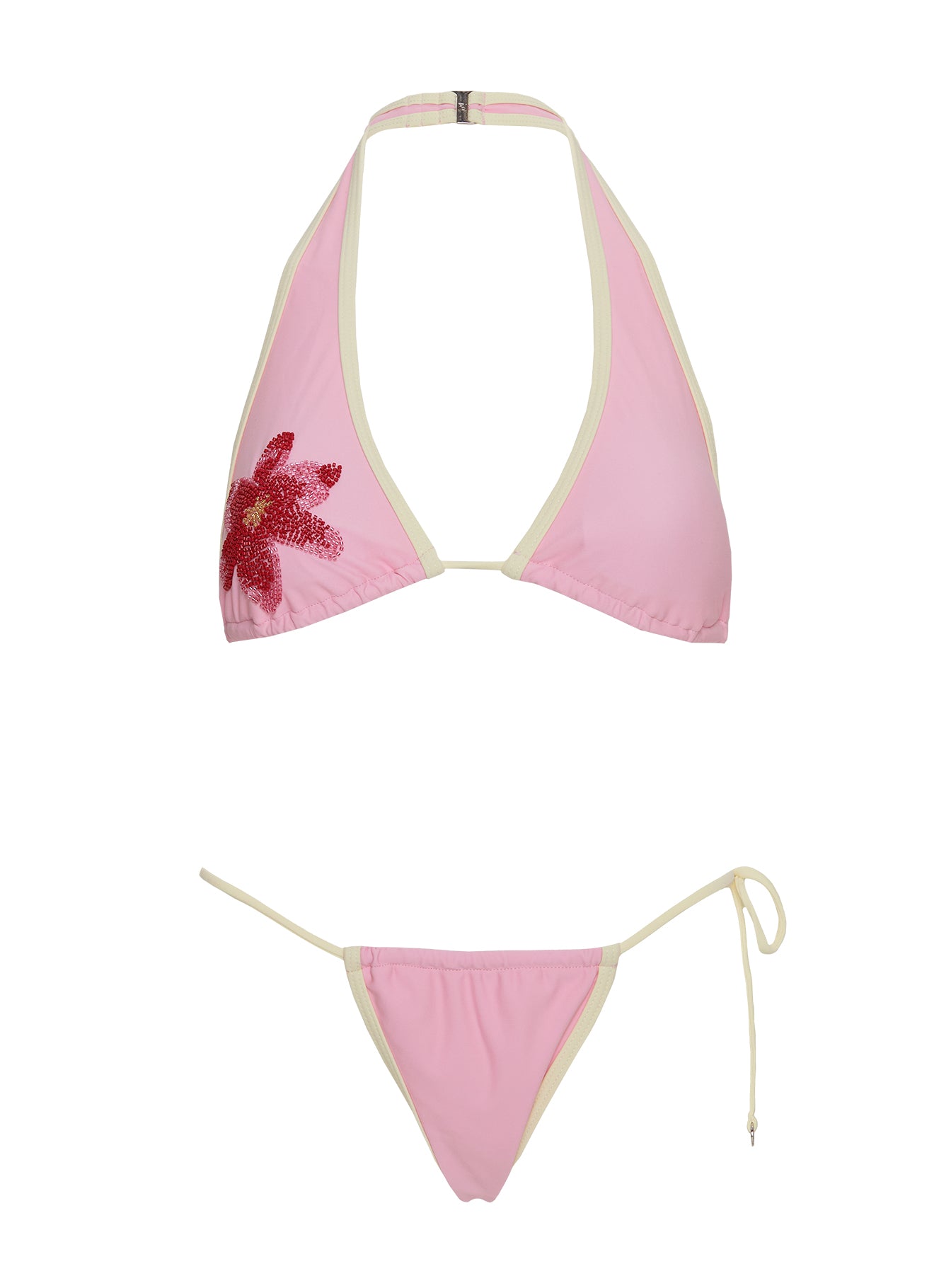 Anolia Tie Side Cheeky Bikini Bottoms Pink / Yellow - Image 5