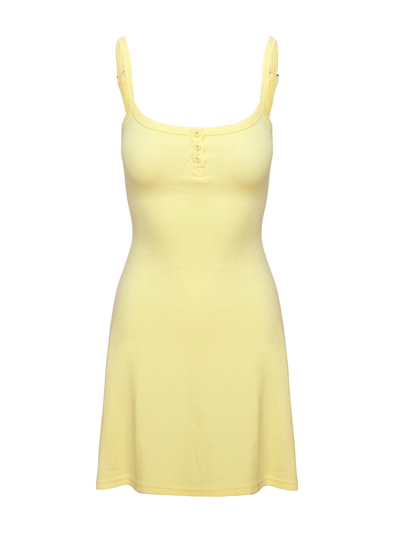 Baseline Rib Mini Dress Yellow - Image 8
