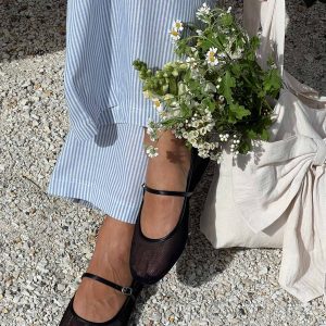 Billini Gilda Ballet Flats Black Mesh