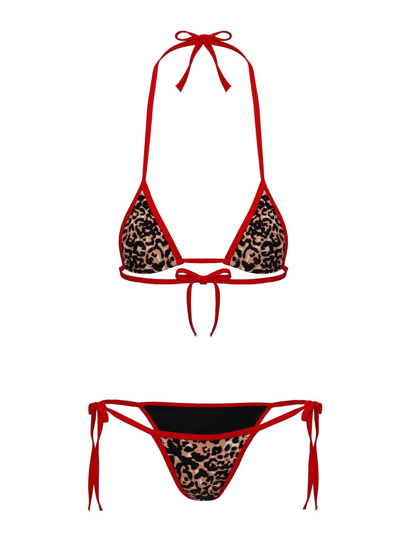 Blaylock Triangle Bikini Top Red / Leopard - Image 5