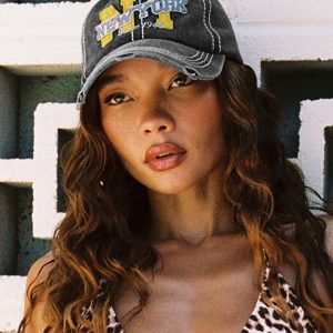 Back To Back Distressed Cap Black