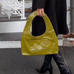 Bankes Studded Shoulder Bag Green