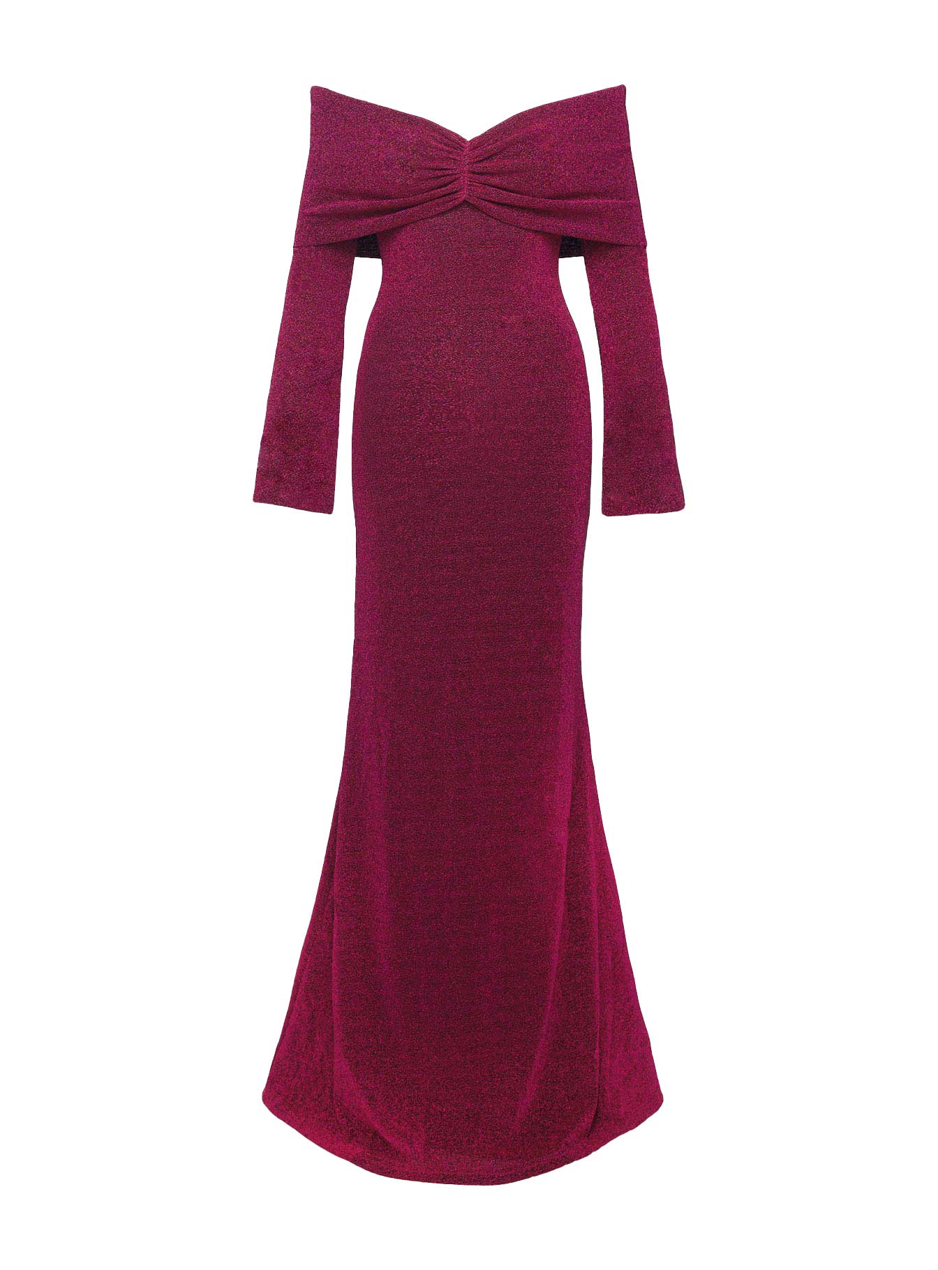Cecilia Off The Shoulder Maxi Dress Wine - Image 6