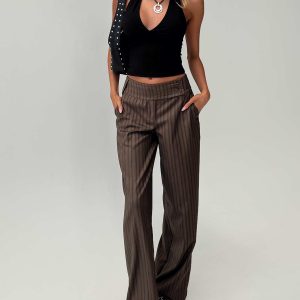 Cedars Low Rise Pant Brown Stripe