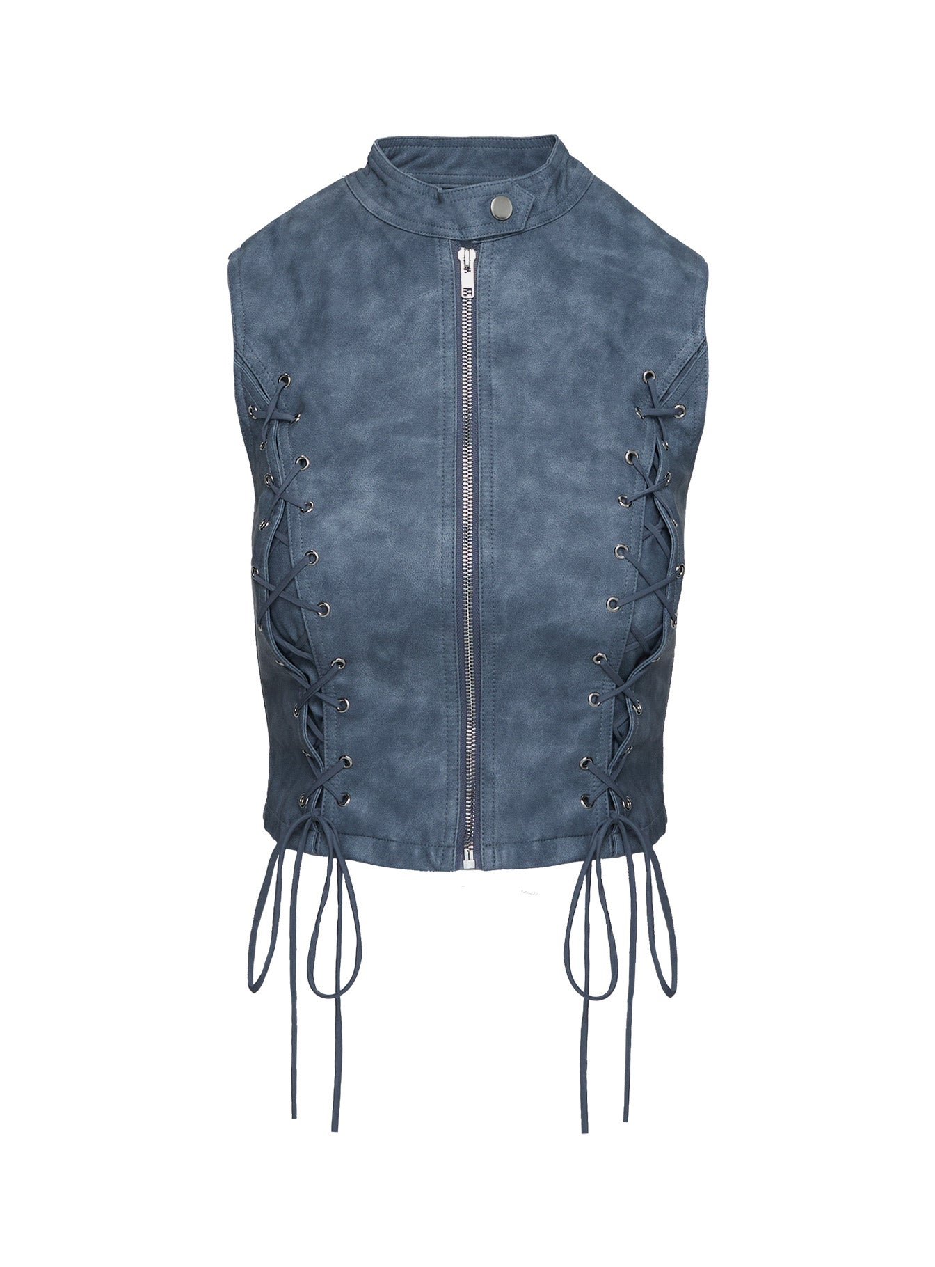 Ceejay Faux Leather Top Blue - Image 5