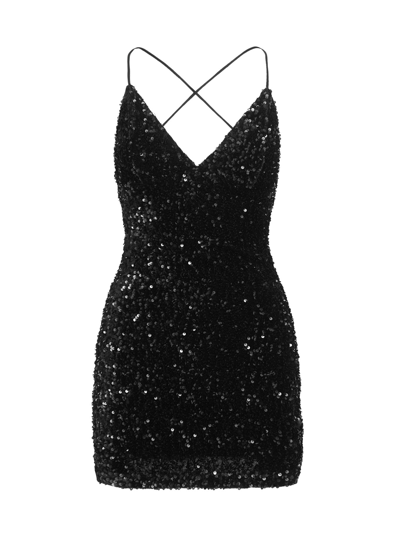 Charlette Sparkle Mini Dress Black - Image 5
