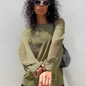 Wendy Oversized Knit Sweater Baby Khaki