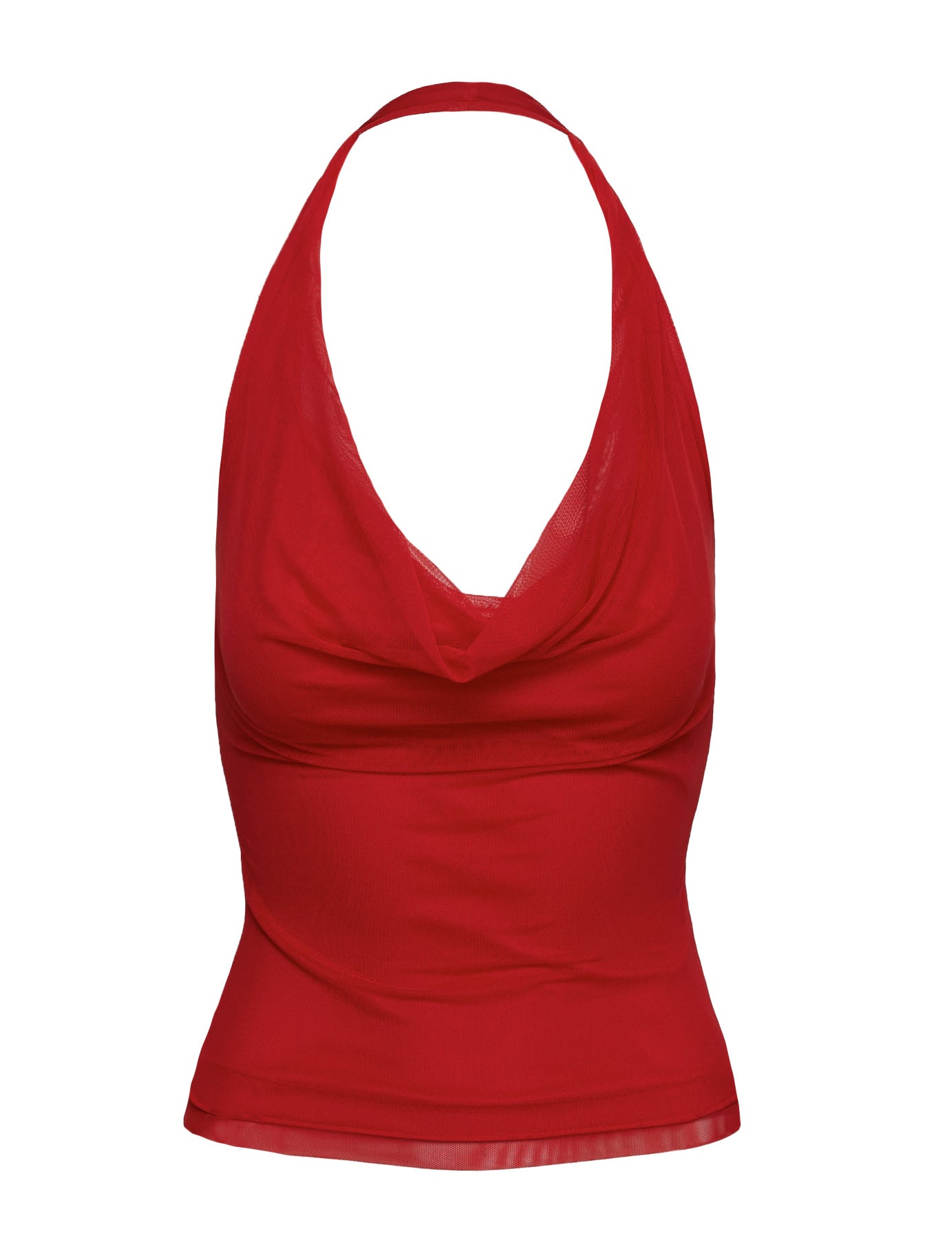 Come Over Cowl Neck Halter Top Red - Image 5