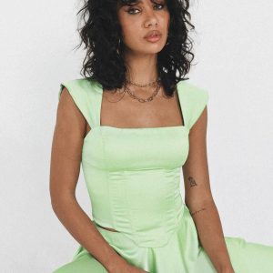 Cornell Satin Corset Green