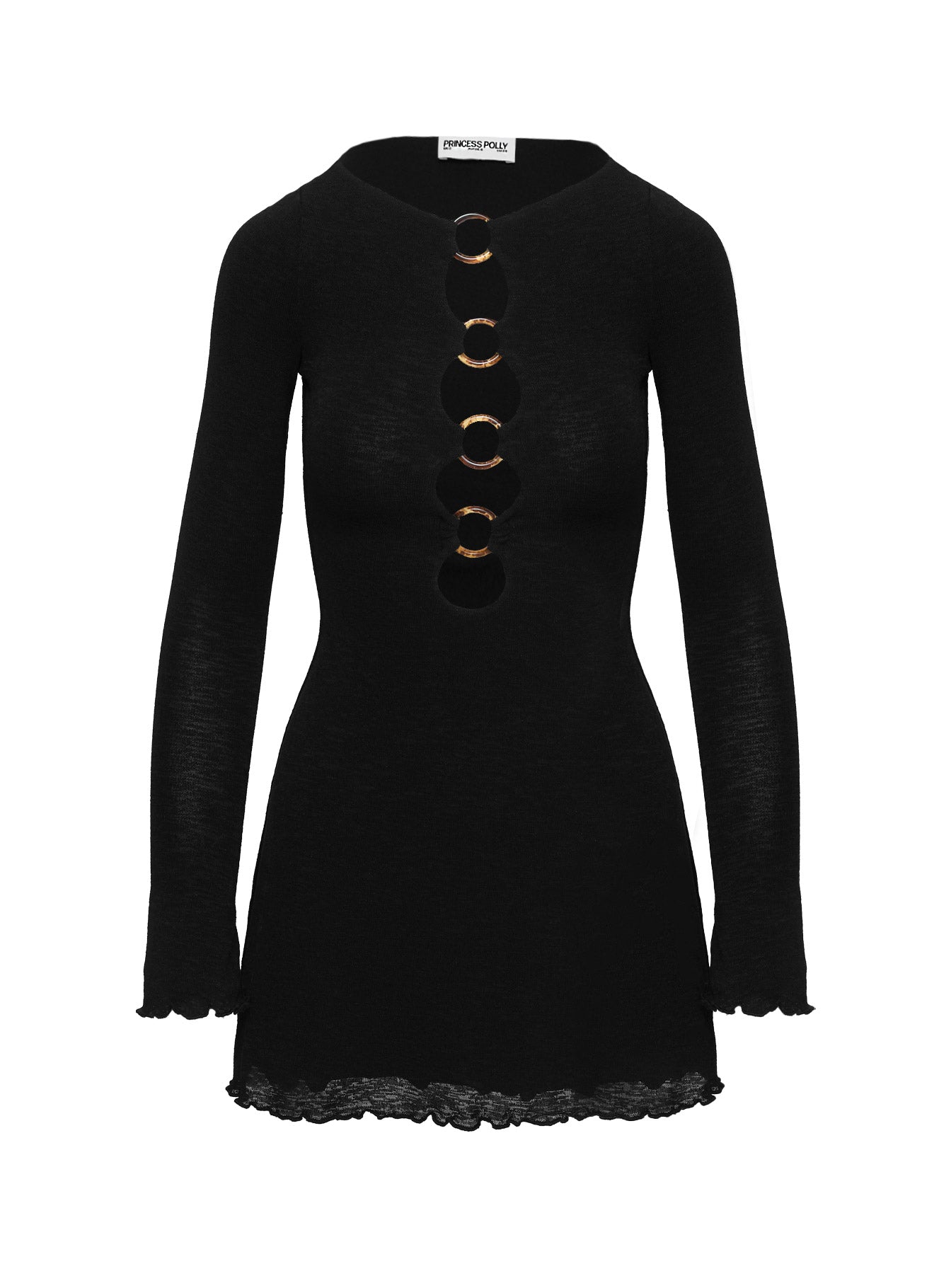 Dejonge Long Sleeve Ring Mini Dress Black - Image 5