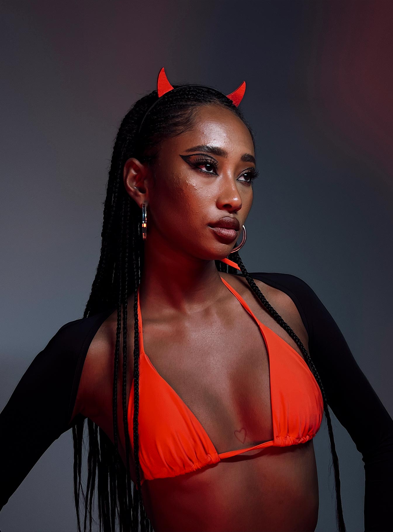 Dare Devil Costume Headband Red - Image 3