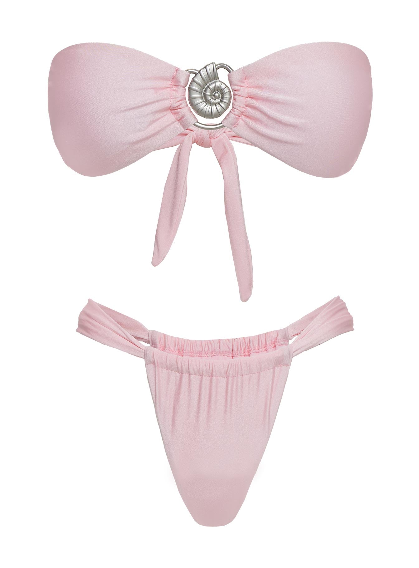 Summer Season Ruched Side Bikini Bottoms Pink - Image 5
