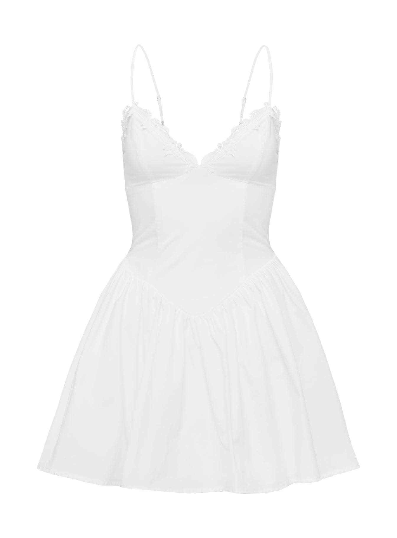 Emberleigh Flare Mini Dress White - Image 5