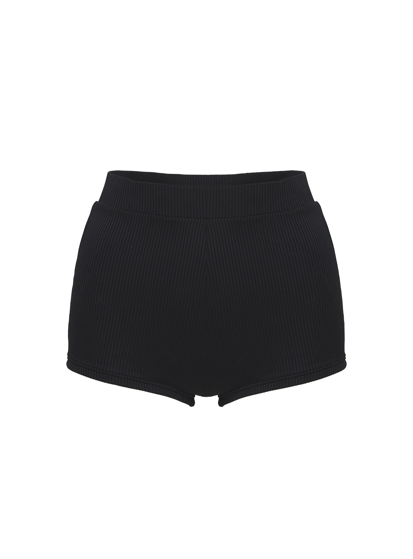 Ezrah Ribbed Shorts Black - Image 5