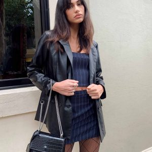 Ellen Faux Leather Blazer