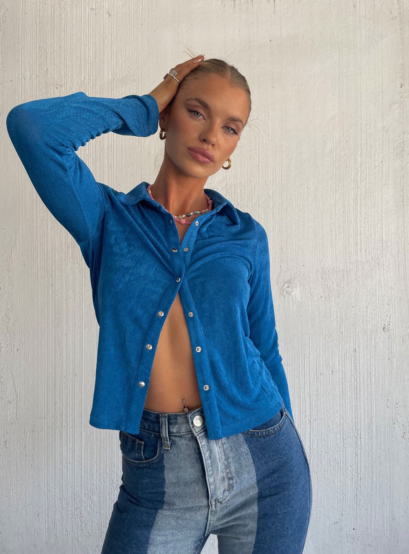 Elody Long Sleeve Top Blue - Image 8