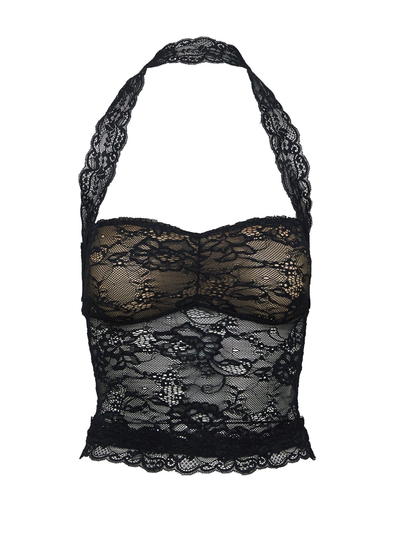 Fantasize Lace Halter Top Black Petite - Image 5